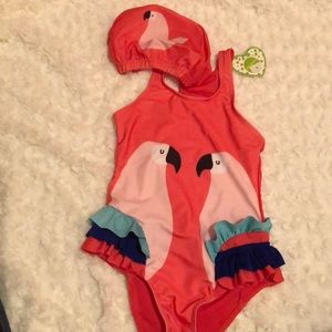 Toddler swimsuit with cap